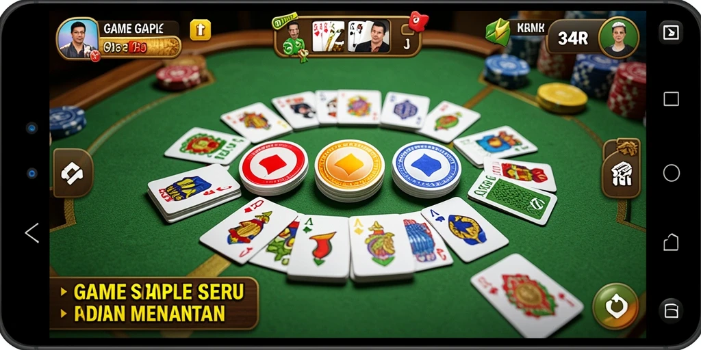 Gameplay Gaple yang seru di 34R dengan teman-teman.
