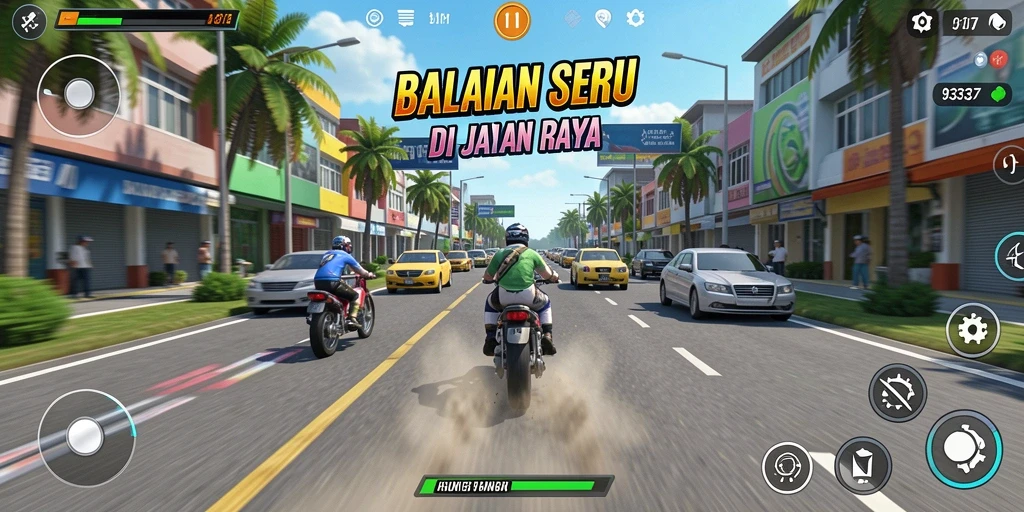 Gameplay Racing yang mendebarkan dan seru dari 93337.