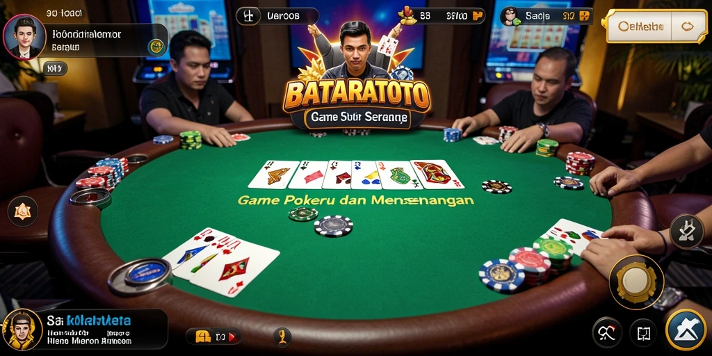 Screenshot gameplay <strong>BATARATOTO</strong> menunjukkan momen dramatis dalam permainan Poker.