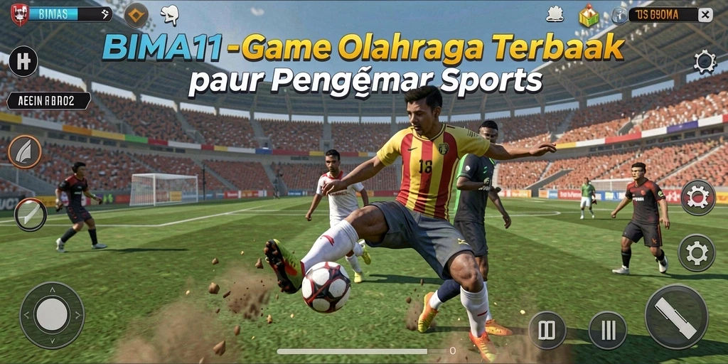 Tampilan menarik dari gameplay BIMA11 yang menampilkan aksi olahraga.