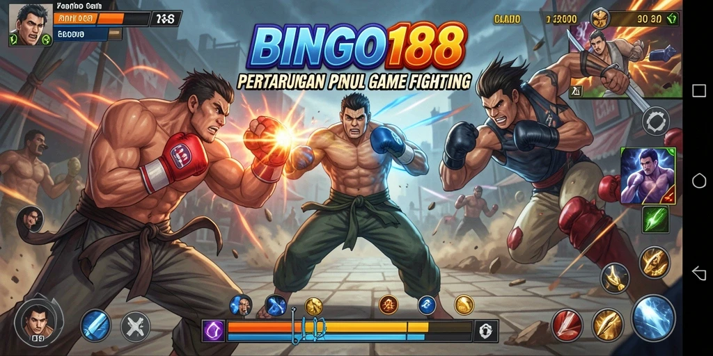 Screenshot gameplay BINGO188 menampilkan aksi pertarungan yang intens.