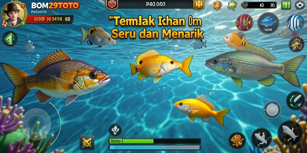 Screenshot menampilkan aksi seru menangkap ikan di BOM29TOTO.
