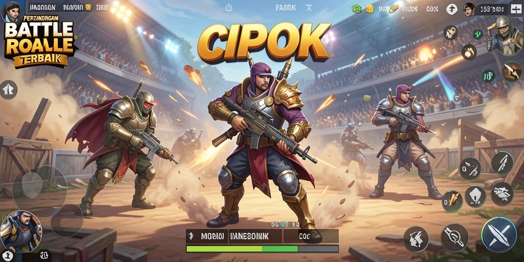 Gameplay intens dan strategi dalam pertempuran Battle Royale.