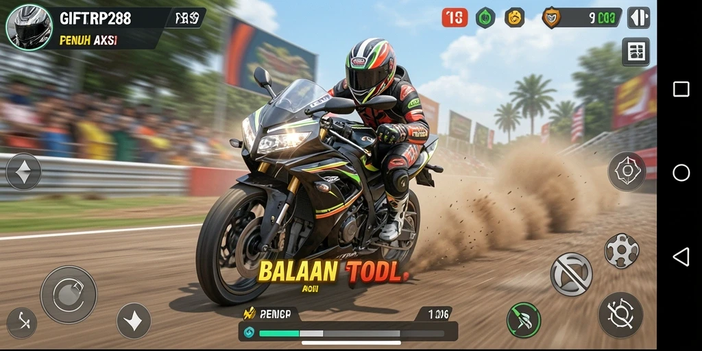 Screenshot gameplay MOTOR RACING yang mendebarkan dari GIFTRP288.