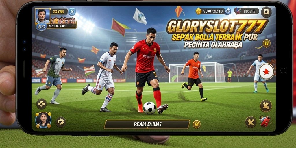 Tampilan gameplay GLORYSLOT777 yang memukau saat pertandingan sepak bola.
