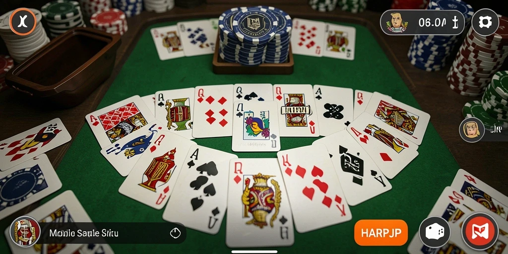 Tampilan menarik dari gameplay HARAPJP saat bermain Gaple.