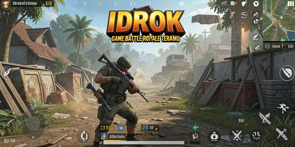 Tampilan gameplay epic dari IDROK dalam mode Battle Royale.