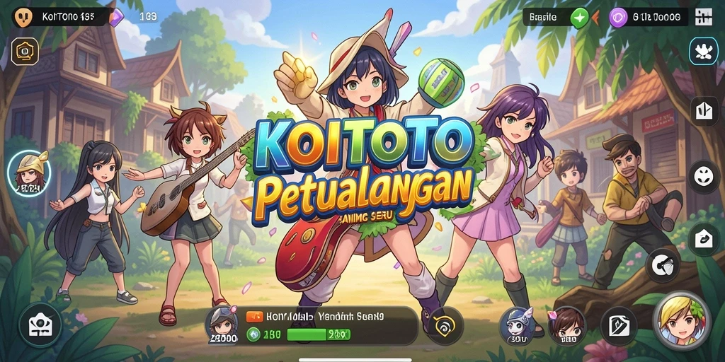 Screenshot gameplay <strong>KOITOTO</strong> yang menampilkan aksi karakter anime.
