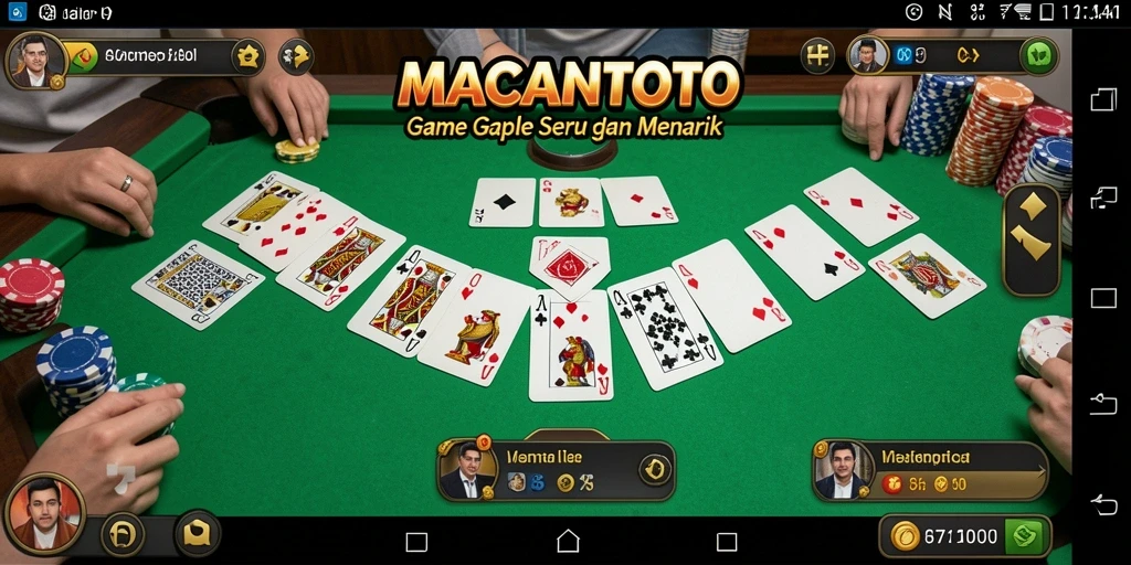 Gameplay seru di MACANTOTO menunjukkan strategi Gaple.