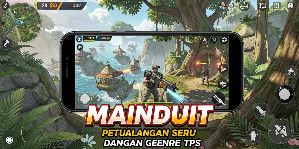 Tampilan screenshot <strong>MAINDUIT</strong> menampilkan aksi seru dalam pertempuran TPS.