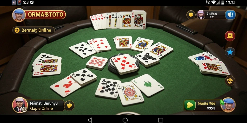 Screenshot gameplay Gaple di ORMASSTOTO yang menampilkan keseruan bermain.