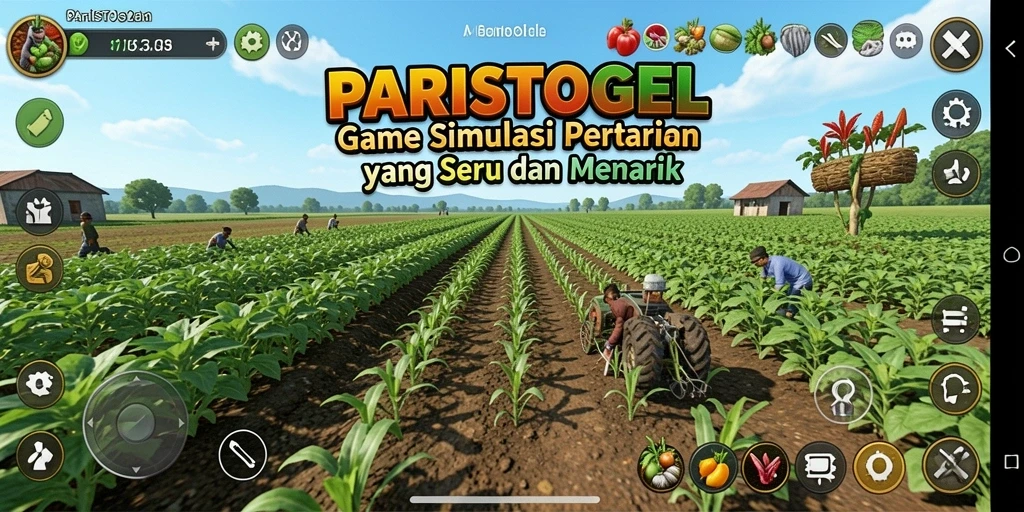 Tampilan gameplay seru saat mengelola pertanian di PARISTOGEL.