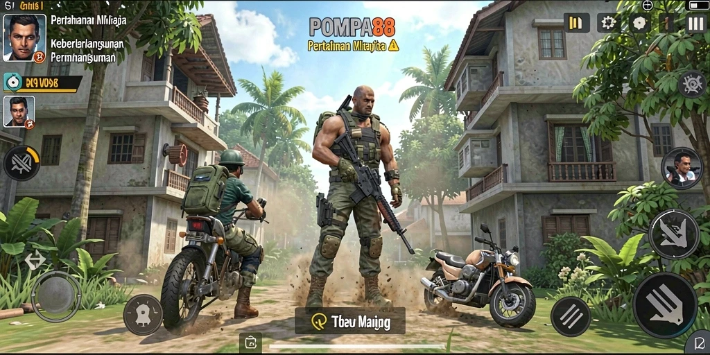 Screenshot POMPA88 menunjukkan aksi pertahanan menara yang seru.