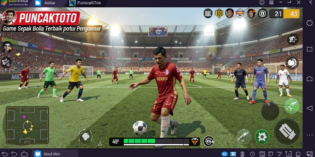 Tampilan gameplay menarik dari permainan sepak bola PUNCAKTOTO.