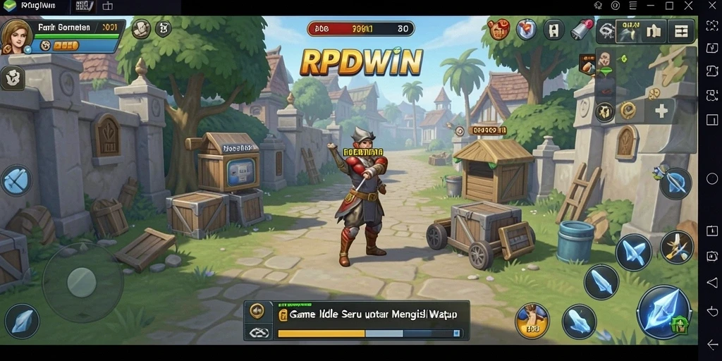 Screenshot RPIDWIN menampilkan karakter dalam aksi gameplay Idle.