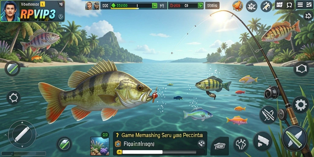 Tangkapan ikan besar dalam gameplay RPVIP3 yang seru.