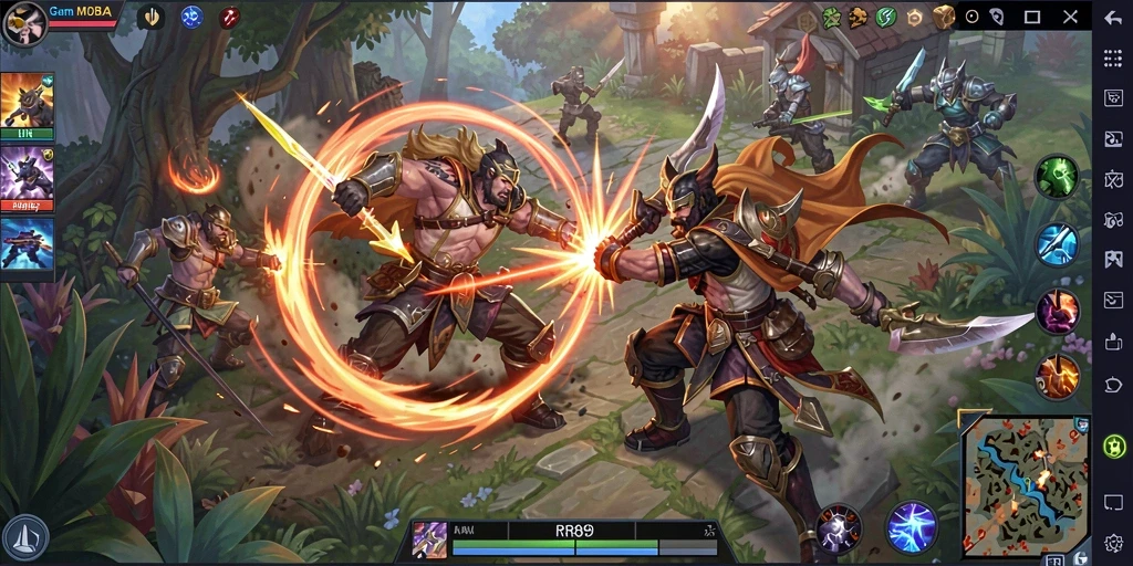Gameplay seru dalam aksi pertempuran MOBA.