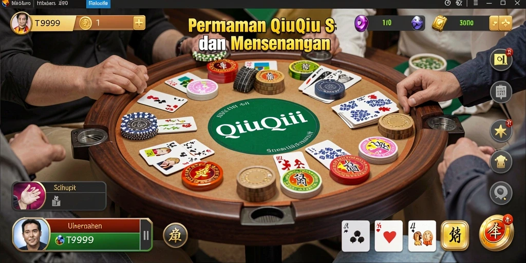 Tangkapan layar permainan QiuQiu T9999 yang menarik.