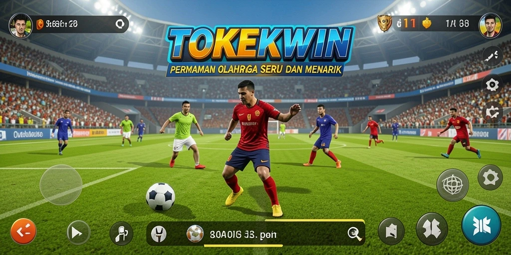 Tangkapan layar gameplay TOKEKWIN menampilkan aksi olahraga yang mendebarkan.
