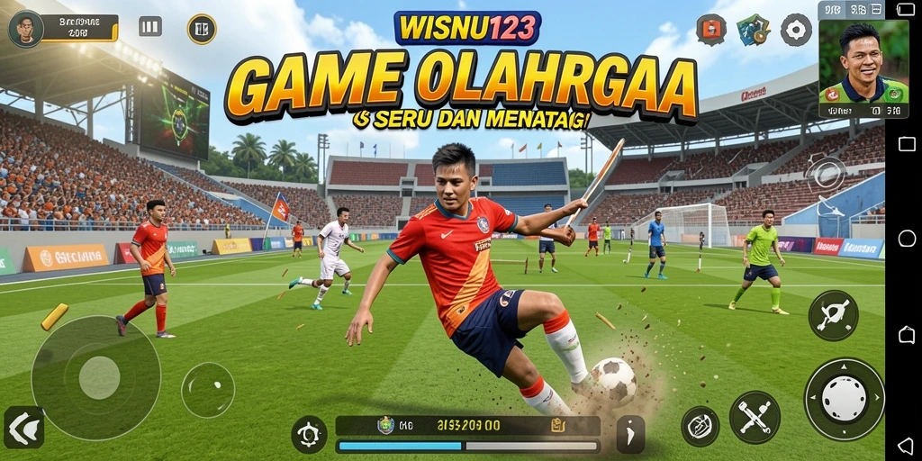 Tampilan screenshot <strong>WISNU123</strong> menunjukkan aksi pertandingan olahraga yang intens.